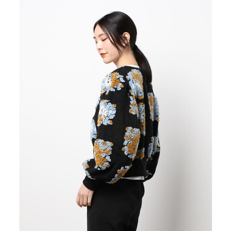 新作 花柄ボリューム感ジャケット 韓国ファッション