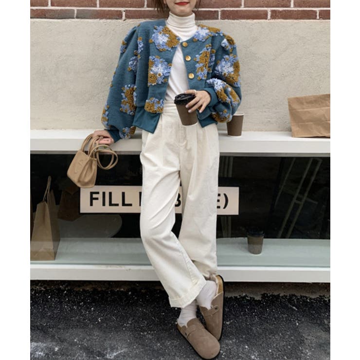 Boutique888 花柄ボリュームジャケット Shinzone｜リバーシブル フラワー デザイン ラグラン チャイナ