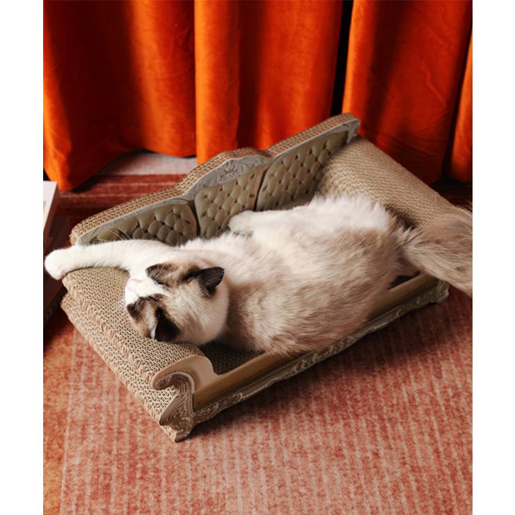 新作 猫用爪とぎ高級ソファー型 ペットベット[品番：XT000004550