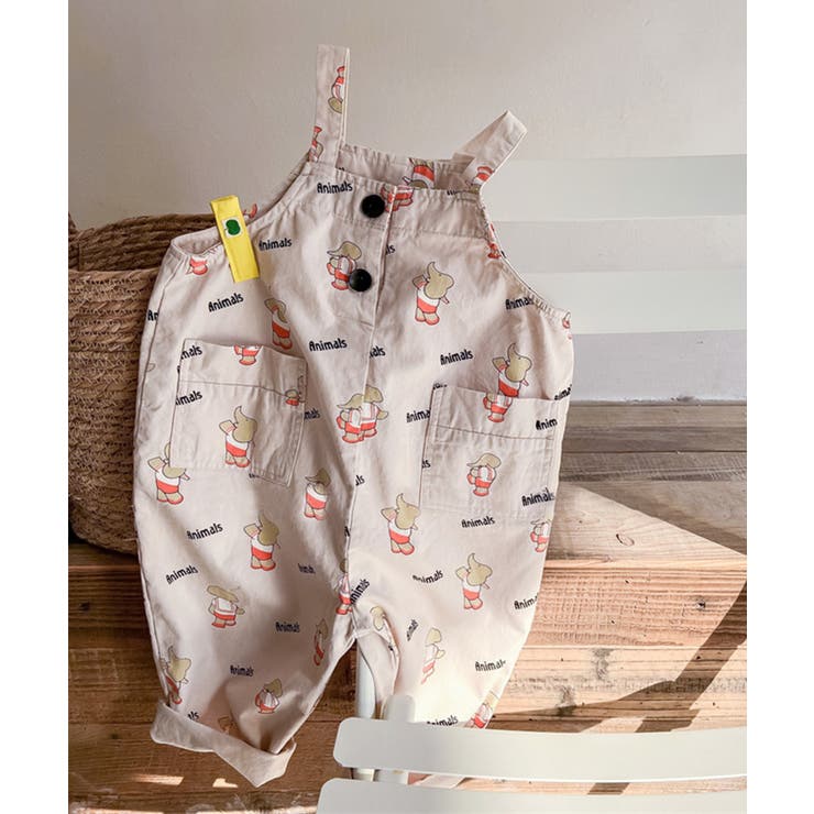 aimoha-KIDS- 可愛い総柄プリントサロペット | aimoha kids | 詳細画像19 