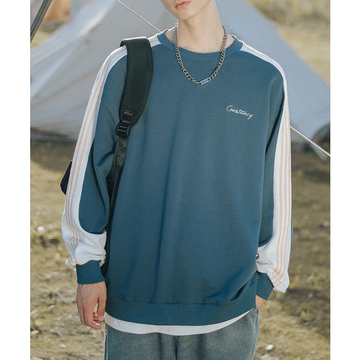 在庫限り 袖配色切り替えスウェット 韓国ファッション | HOOK | 詳細画像7 