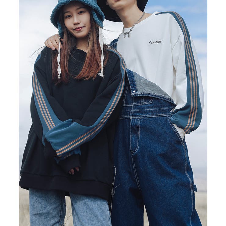 在庫限り 袖配色切り替えスウェット 韓国ファッション | HOOK | 詳細画像8 