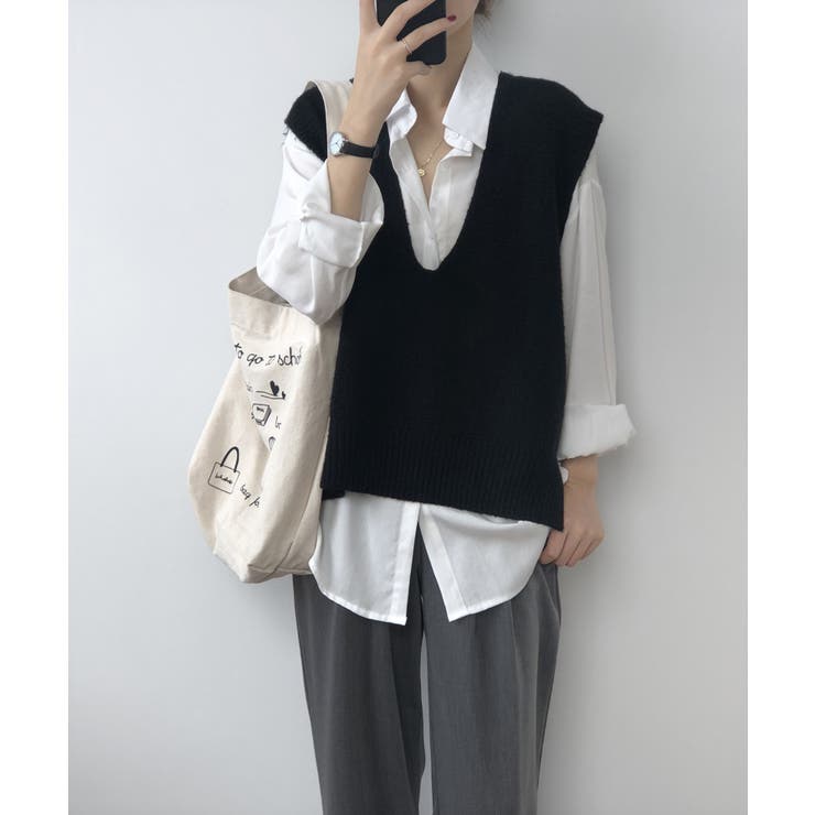 新作 Vネックオーバーベスト 韓国ファッション | aimoha  | 詳細画像7 