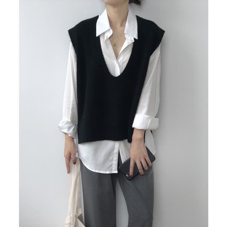 新作 Vネックオーバーベスト 韓国ファッション | aimoha  | 詳細画像8 