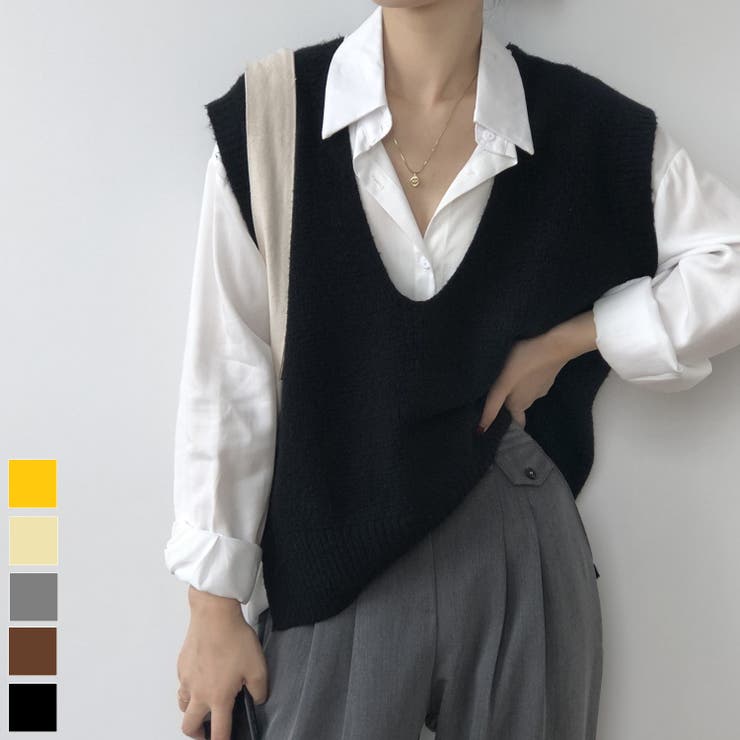 新作 Vネックオーバーベスト 韓国ファッション | aimoha  | 詳細画像18 