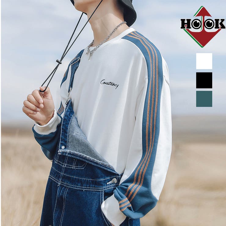 HOOK新作 袖配色切り替えスウェット 韓国ファッション[品番：XT000004626]｜HOOK（フック ）のメンズファッション通販｜SHOPLIST（ショップリスト）