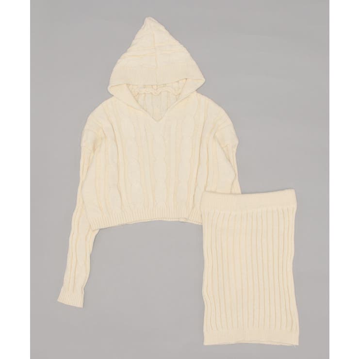 ニットパーカートップス＆ニットミニスカートセットアップ 韓国ファッション | aimoha  | 詳細画像43 