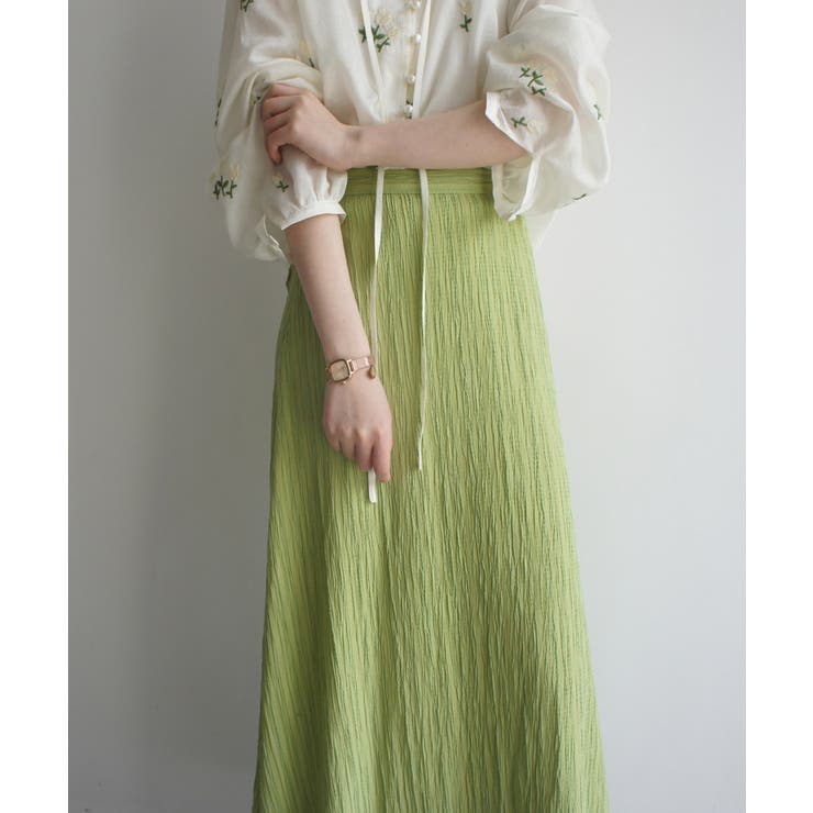 グリーン | 楊柳ストライプ タイトスカート 韓国ファッション ロングスカート【SS】 | aimoha 
