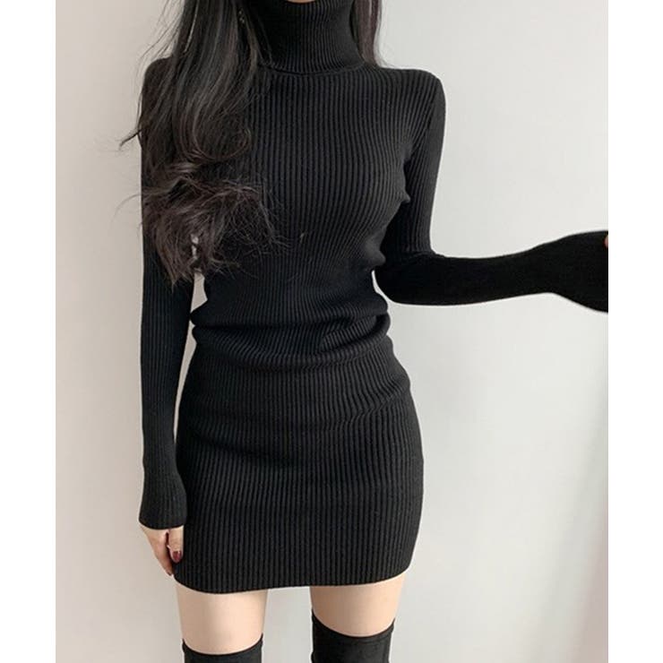 Jasmine Grandiflorum 新作タートルネックニットミニ丈ワンピース | aimoha  | 詳細画像5 