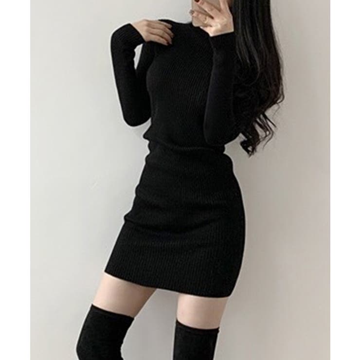 Jasmine Grandiflorum 新作タートルネックニットミニ丈ワンピース | aimoha  | 詳細画像7 