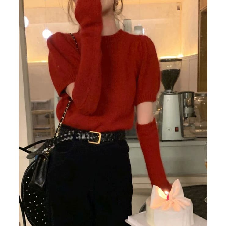 アームウォーマー付きトップス アームウォーマーニットトップスセット | aimoha  | 詳細画像14 