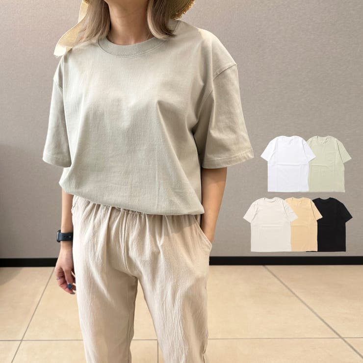 シンプルコットンTシャツ【Cotton100％】 tシャツ レディース | aimoha  | 詳細画像1 