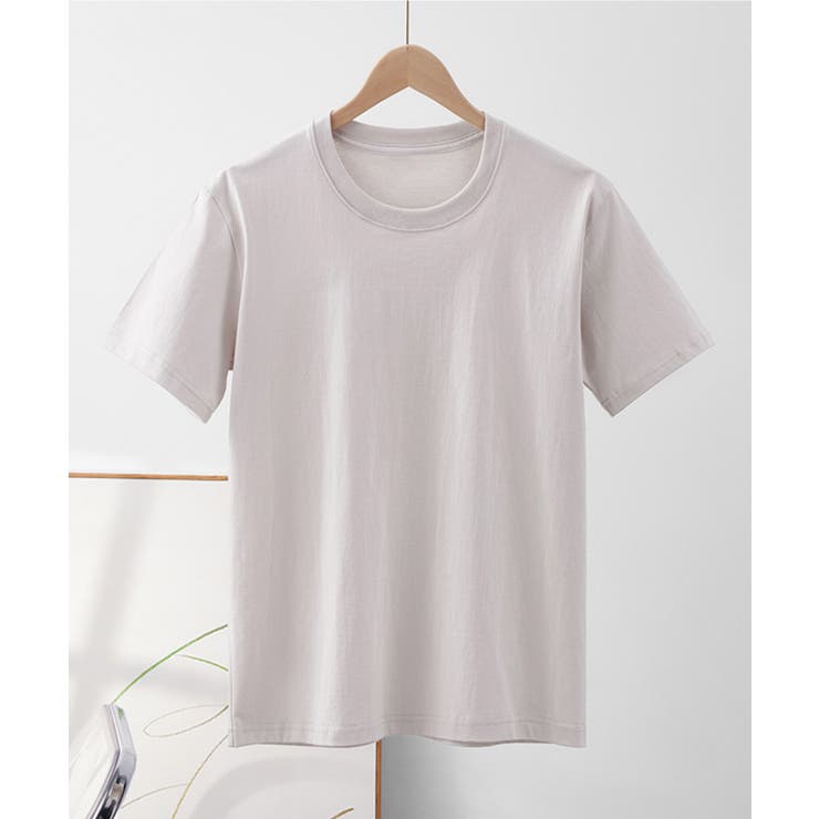 グレー | シンプルコットンTシャツ【Cotton100％】 tシャツ レディース | aimoha 