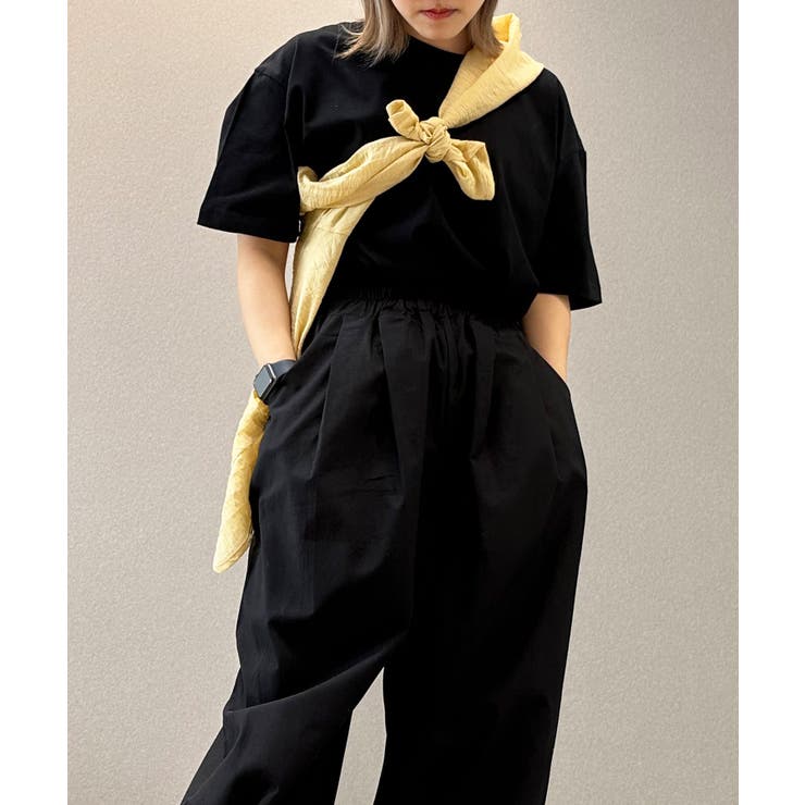 ブラック | シンプルコットンTシャツ【Cotton100％】 tシャツ レディース | aimoha 