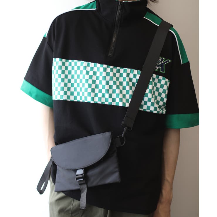 HOOK  original レーシング風ブロックチェック切り替え半袖ハーフジッ… | HOOK | 詳細画像8 