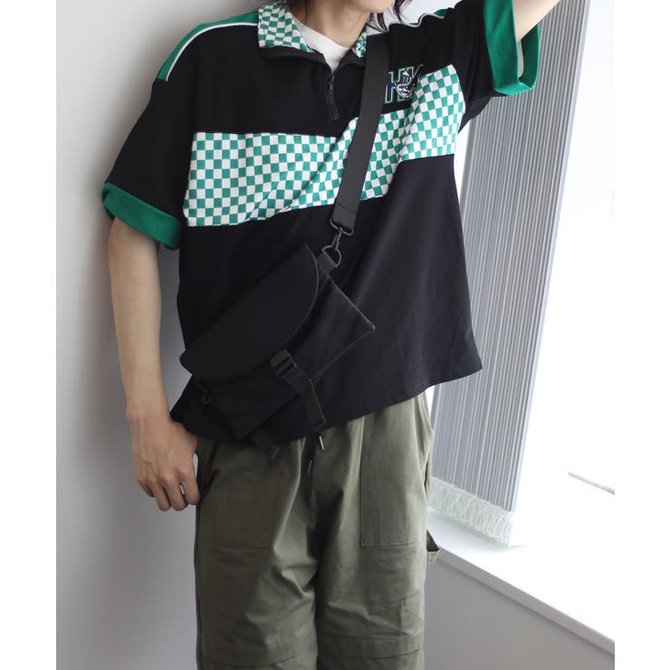 HOOK  original レーシング風ブロックチェック切り替え半袖ハーフジッ… | HOOK | 詳細画像10 