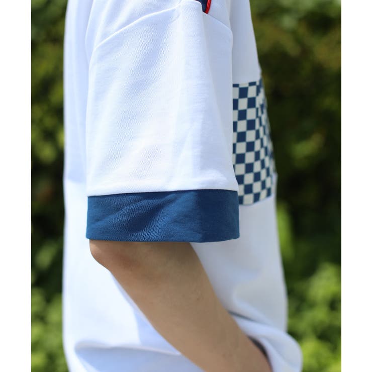 HOOK  original レーシング風ブロックチェック切り替え半袖ハーフジッ… | HOOK | 詳細画像17 