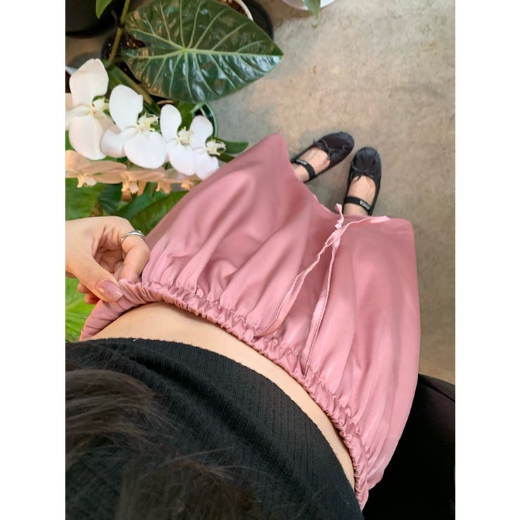 ゴム入りウエストロングスカート 韓国ファッション ハイウエスト | aimoha  | 詳細画像7 