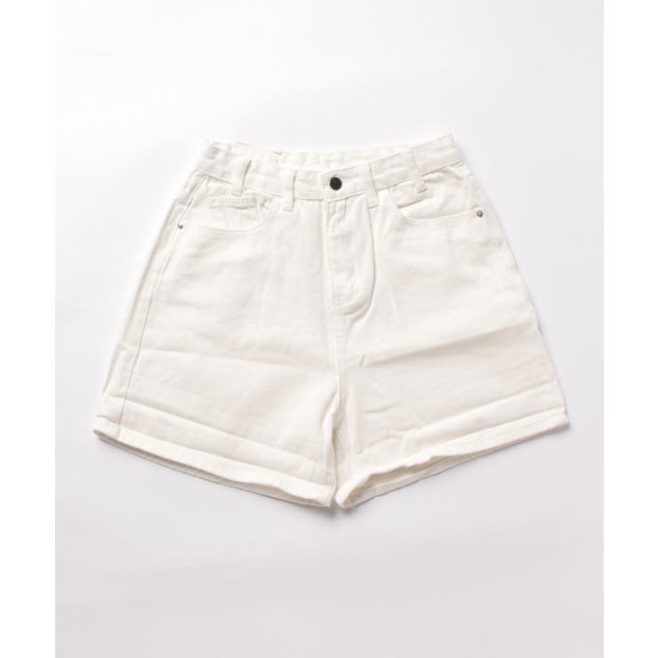 ハイウエストAラインデニムショーツ ショートパンツ 韓国ファッション | aimoha  | 詳細画像14 