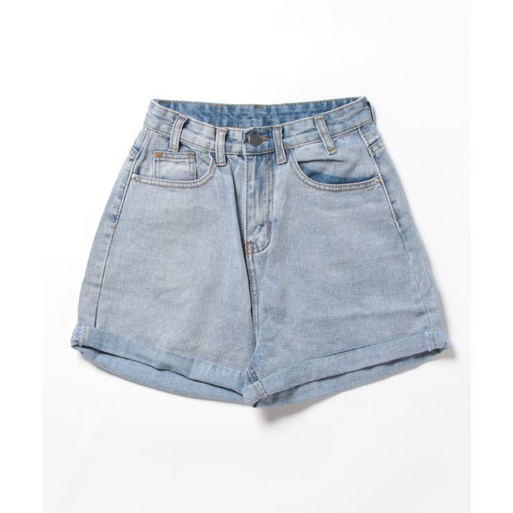 ハイウエストAラインデニムショーツ ショートパンツ 韓国ファッション | aimoha  | 詳細画像17 