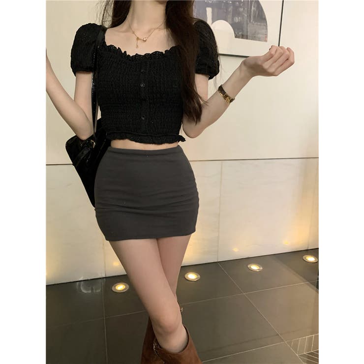 2WAYオフショル パフスリーブトップス 韓国ファッション | aimoha  | 詳細画像13 