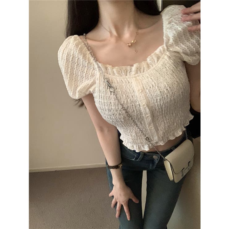 2WAYオフショル パフスリーブトップス 韓国ファッション | aimoha  | 詳細画像3 