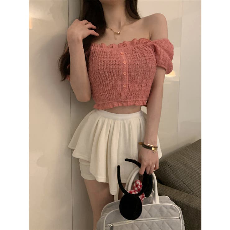 2WAYオフショル パフスリーブトップス 韓国ファッション | aimoha  | 詳細画像6 