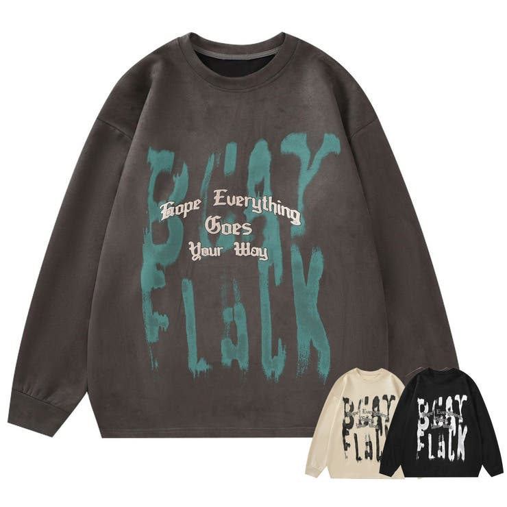 【HOOK】落書き英字プリントスエード調スウェット | HOOK | 詳細画像1 