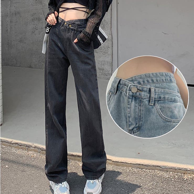 【Jasmine】ウエストデザインデニムパンツ Jasmine Grandifl… | aimoha  | 詳細画像1 