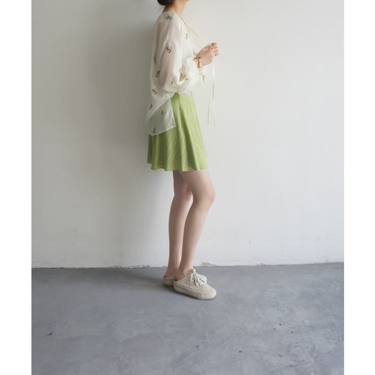刺繍 ボリュームスリーブ シアーブラウス 韓国ファッション 春服夏服 | aimoha  | 詳細画像4 