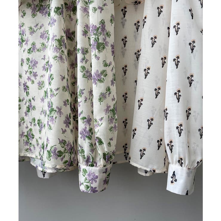 花柄 フリル衿ブラウス 韓国ファッション | aimoha  | 詳細画像6 