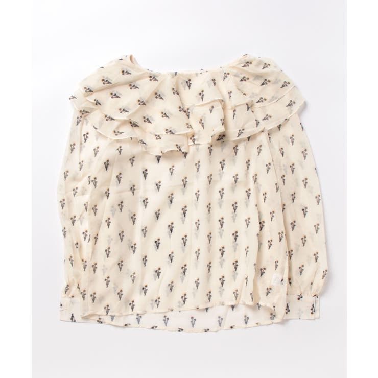 花柄 フリル衿ブラウス 韓国ファッション | aimoha  | 詳細画像14 