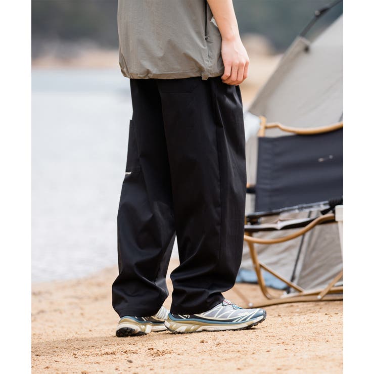 アメカジ膝タック入りストレートパンツ 韓国 ストリート系[品番