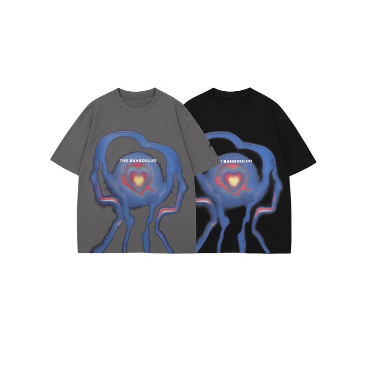 個性派抽象画プリント半袖ビッグTシャツ 半袖ビッグTシャツ