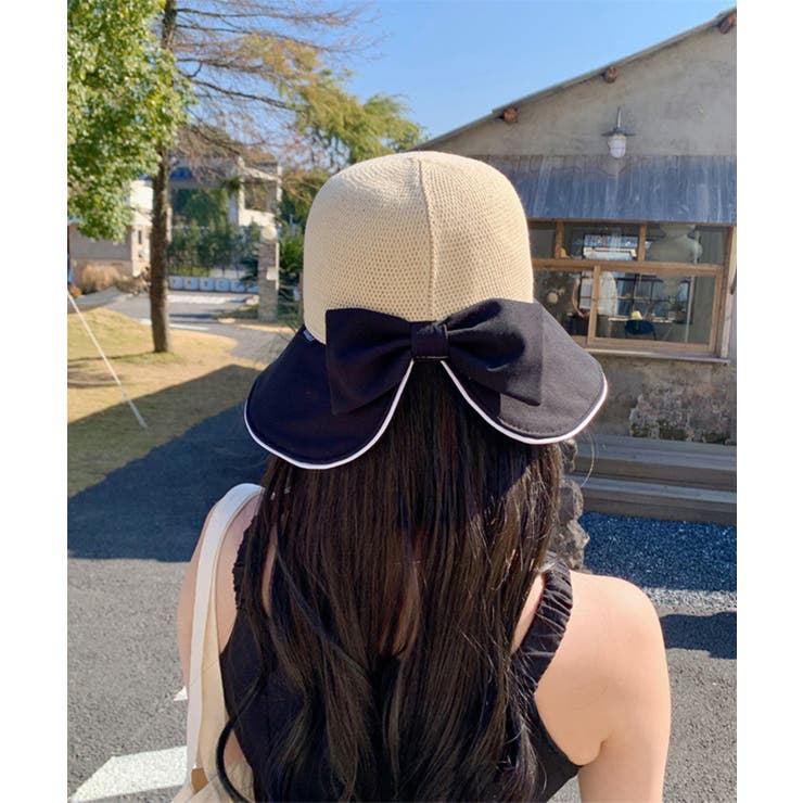 紫外線対策韓国風バックリボンハット 帽子 ペーパー | aimoha  | 詳細画像4 