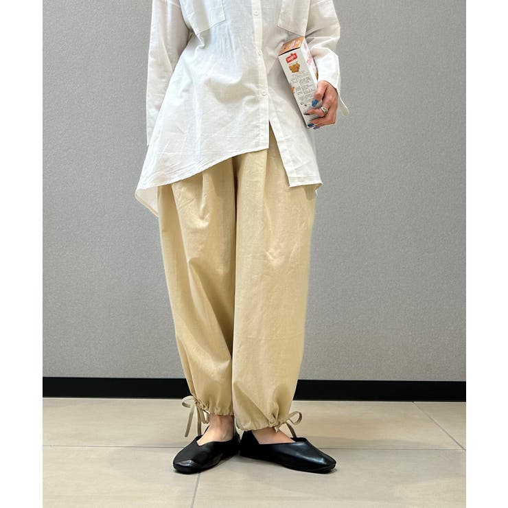 ゆったりタック入りワイドパンツ リラックスパンツ ワイドパンツ | aimoha  | 詳細画像6 