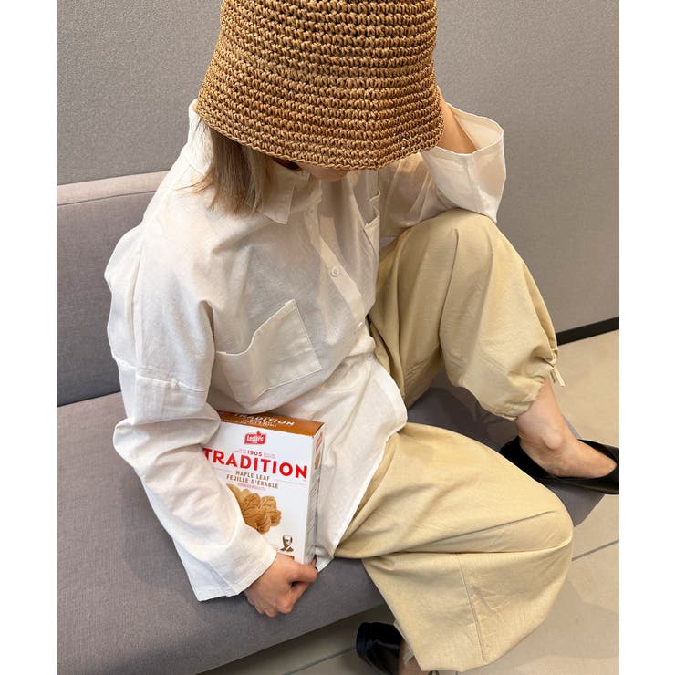 ゆったりタック入りワイドパンツ リラックスパンツ ワイドパンツ | aimoha  | 詳細画像7 