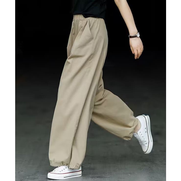 ゆったりタック入りワイドパンツ リラックスパンツ ワイドパンツ | aimoha  | 詳細画像12 