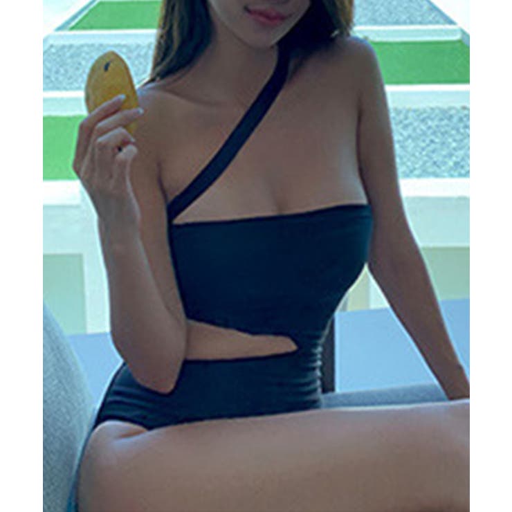 【Jasmine】サイドウエスト開きブラックスイムウェア 韓国ファッション ワン… | aimoha  | 詳細画像9 