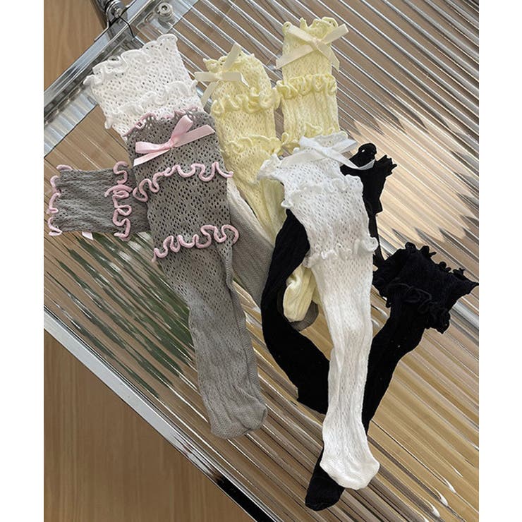 韓国風リボン飾りレースソックス 靴下 韓国ファッション | aimoha  | 詳細画像2 