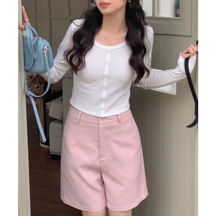 カーディガン風トップス 韓国ファッション ハイウエスト | aimoha  | 詳細画像17 