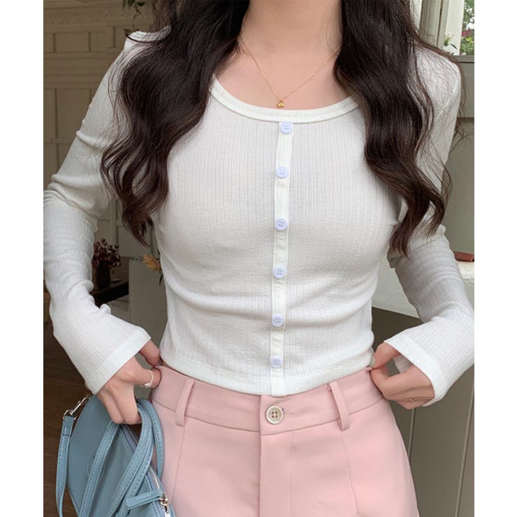 カーディガン風トップス 韓国ファッション ハイウエスト | aimoha  | 詳細画像18 