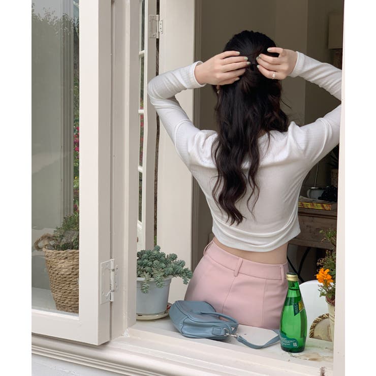 カーディガン風トップス 韓国ファッション ハイウエスト | aimoha  | 詳細画像19 