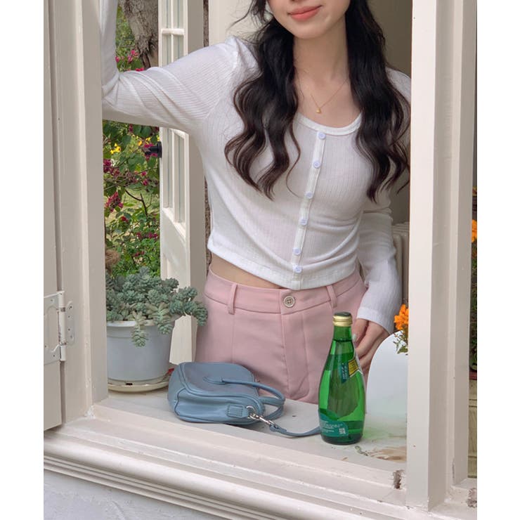 カーディガン風トップス 韓国ファッション ハイウエスト | aimoha  | 詳細画像20 