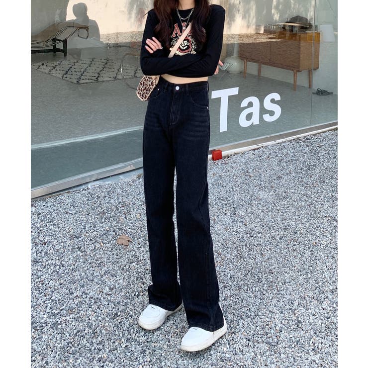 スリット入りデニムパンツ 韓国ファッション ワンピース | aimoha  | 詳細画像6 