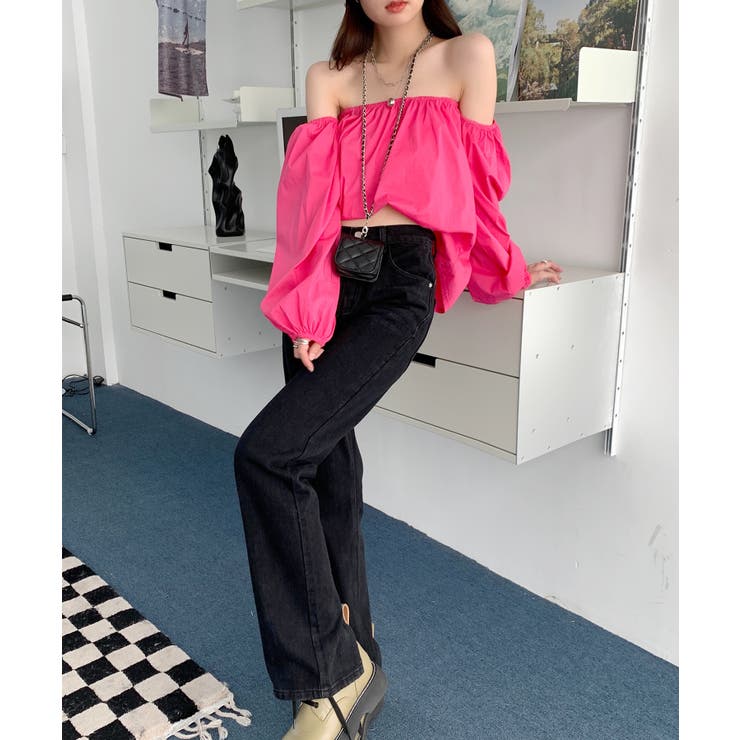 スリット入りデニムパンツ 韓国ファッション ワンピース | aimoha  | 詳細画像8 