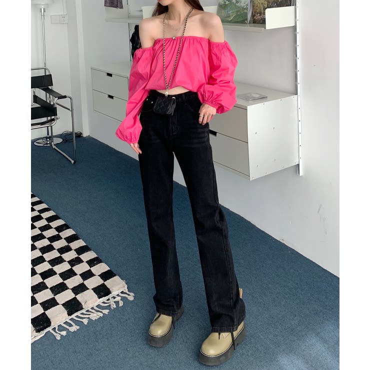 スリット入りデニムパンツ 韓国ファッション ワンピース | aimoha  | 詳細画像9 