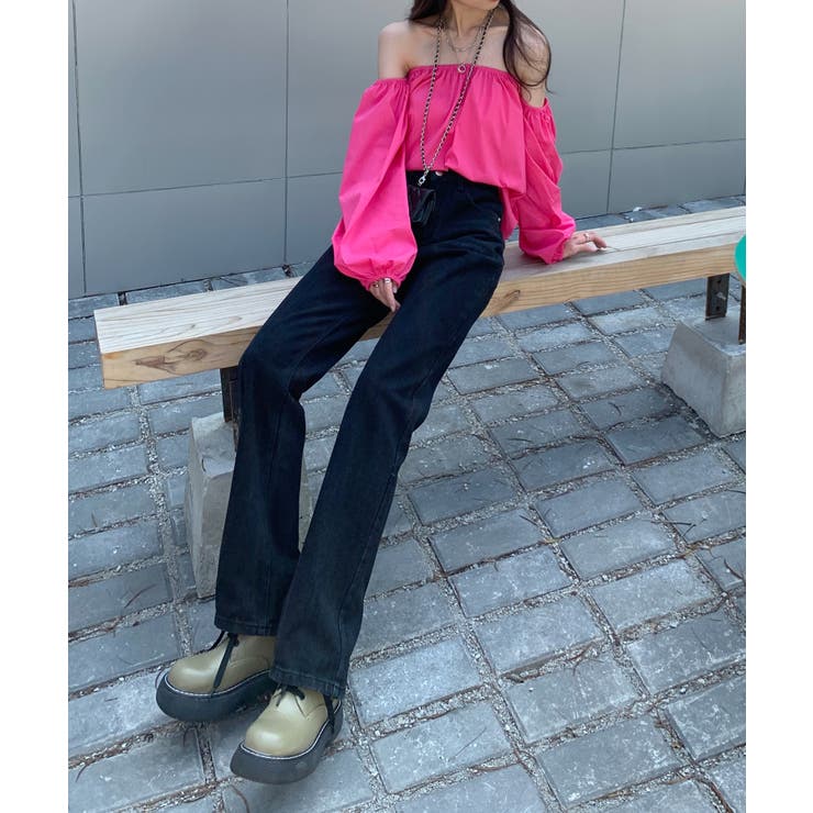 スリット入りデニムパンツ 韓国ファッション ワンピース | aimoha  | 詳細画像10 