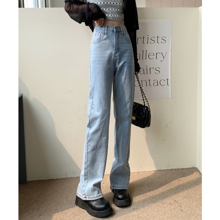 スリット入りデニムパンツ 韓国ファッション ワンピース | aimoha  | 詳細画像14 