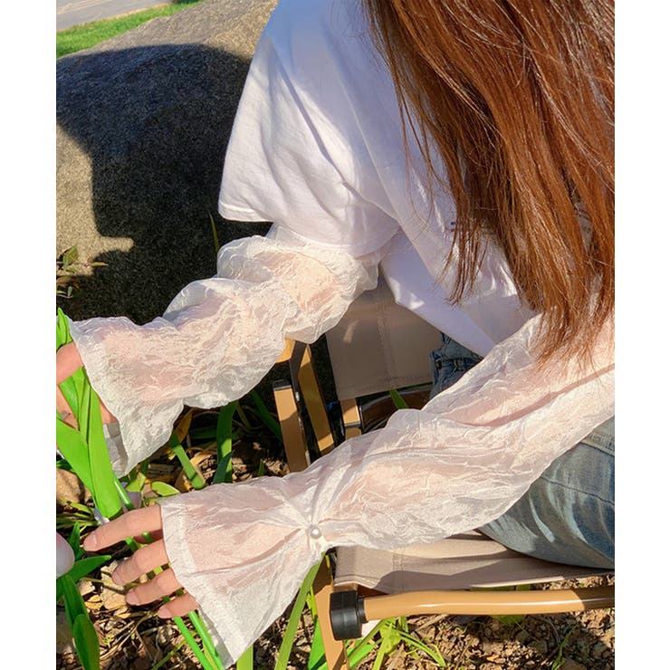 シアー 紫外線対策アームカバー アームウォーマー 韓国ファッション 夏服 | aimoha  | 詳細画像2 